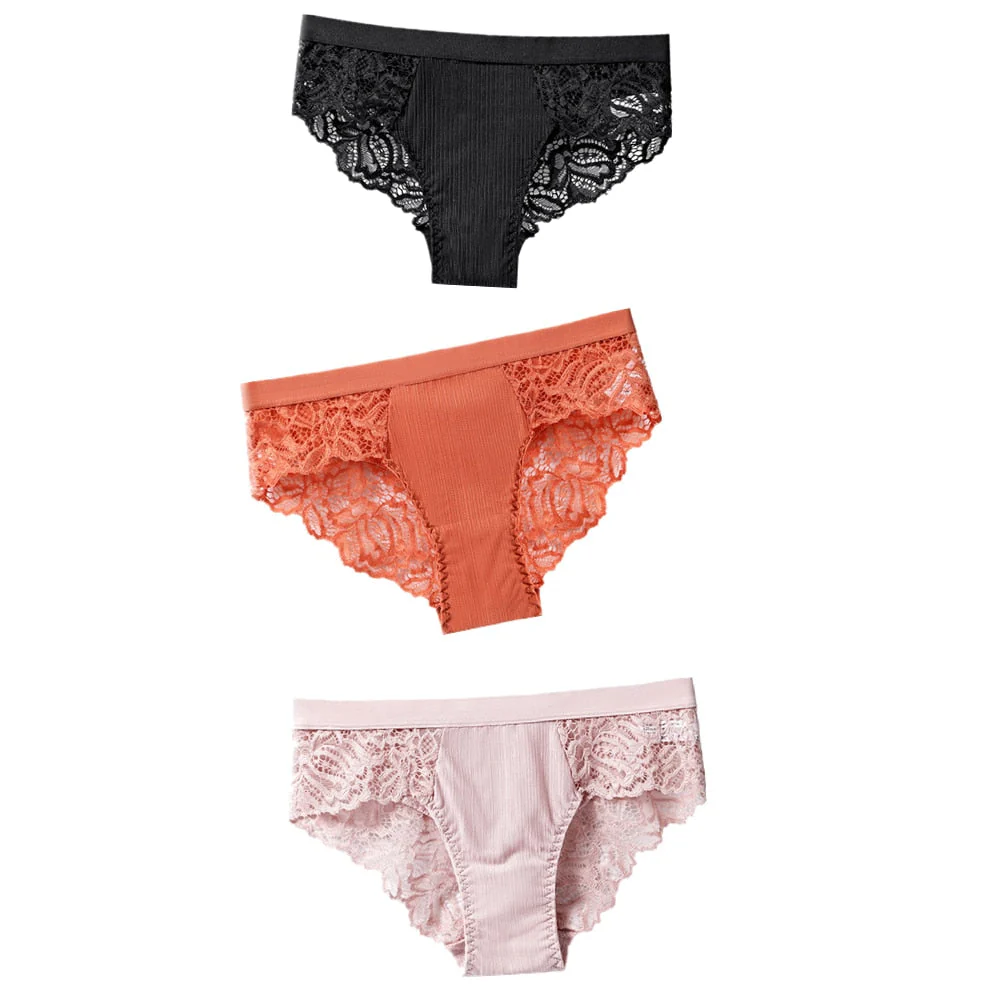 3 Pcs Cotton Panties Sexy Panty Briefs Lace Panties Women Underwear Lingerie Panties for Female Ladies Floral Pantys Underpants - Image 26
