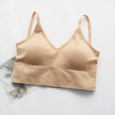 Women Tank Top Bralette Cotton Underwear Seamless Tube Crop Top Female Backless Lingerie Solid Color Camisole Removable Padded - Image 2